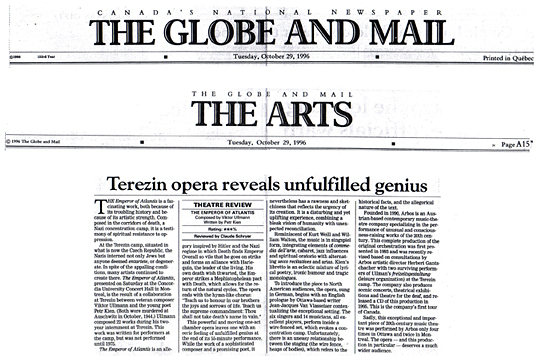 Der Kaiser von Atlantis - Canada - The Globe And Mail