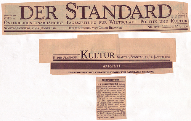 Sprechende Hände DONAUFESTIVAL Der Standard