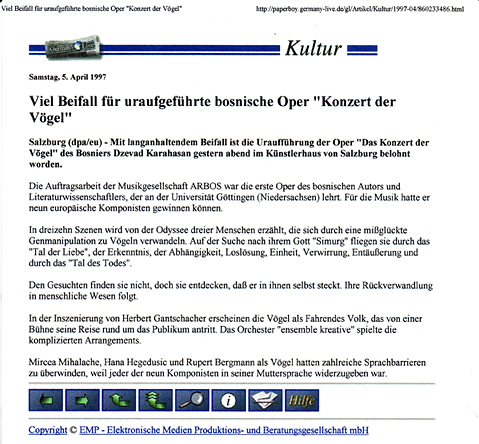 Das Konzert der Vögel - Salzburg D GLK