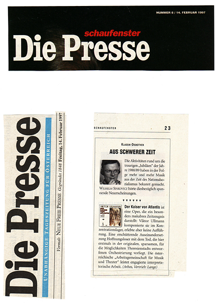 Der Kaiser von Atlantis - CD - A - Die Presse