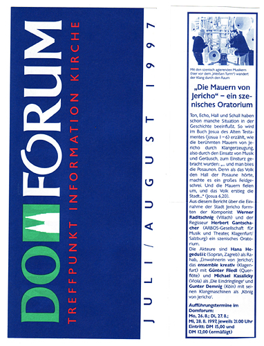 Die Mauern von Jericho - Kölner Dom - Domforum