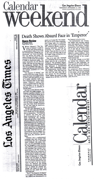 Der Kaiser von Atlantis - Los Angeles Times 1