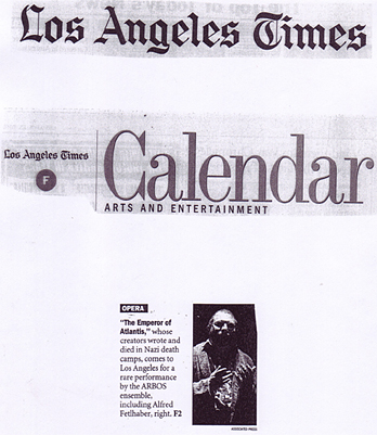 Der Kaiser von Atlantis - Los Angeles Times 2