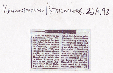 Die Weise von Liebe und Tod des Cornets Christoph Rilke - Graz - Krone