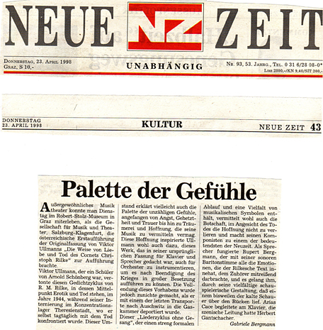 Die Weise von Liebe und Tod des Cornets Christoph Rilke - Graz - NZ