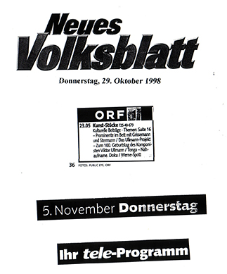 Viktor Ullmann - Projekt - H.T. Mandl - ORF Kunststücke - nvb