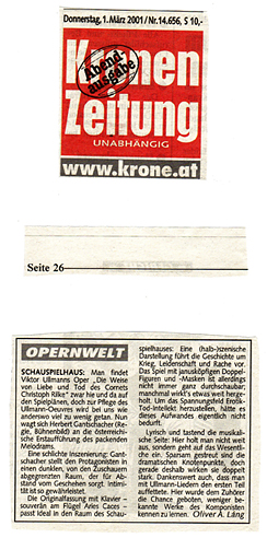 Die Weise von Liebe und Tod des Cornets Christoph Rilke - Wien - Krone