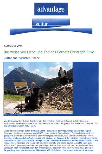 Die Weise von Liebe und Tod des Cornets Christoph Rilke - Plöcken - advantage