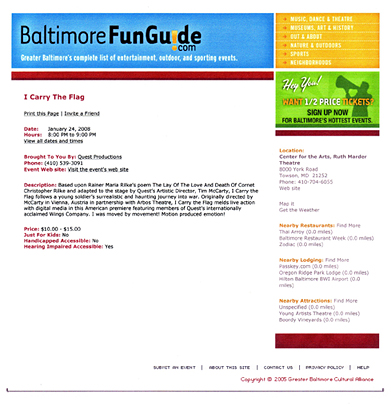 Die Weise von Liebe und Tod des Cornets Rilke - I Carried the Flag - Baltimore - BFG 1