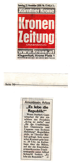 Krieg ist daDa - Arnoldstein - Es lebe die Republik - Kronenzeitung