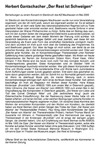 Herbert Gantschacher - Der Rest ist Schweigen